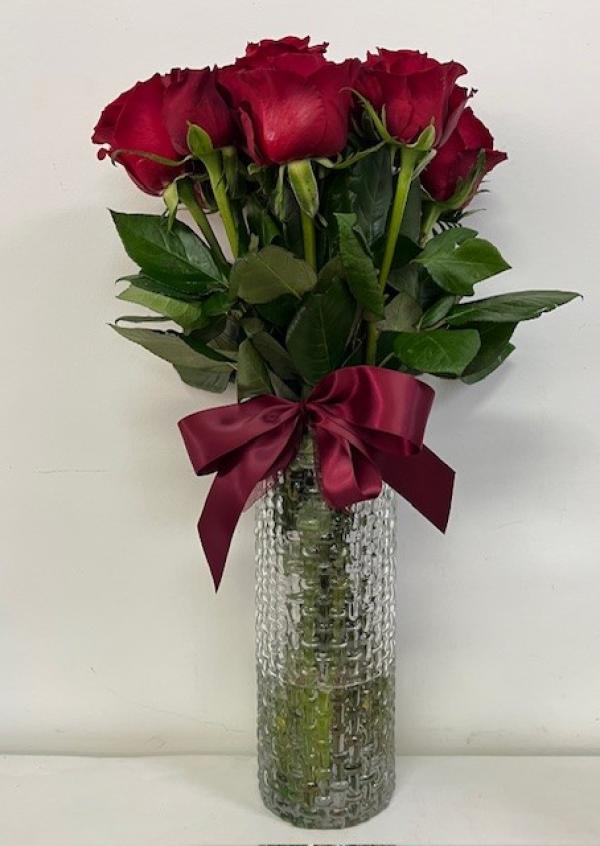 50cm Red Roses in Vase