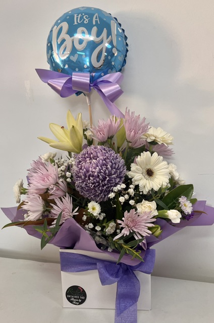 Baby boy box with balloon