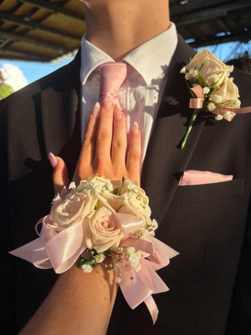 Pink Corsage and buttonhole