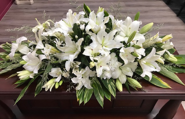 Casket Spray all White Lily