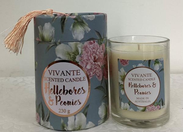 Scented Candle Hellebores and Peonies