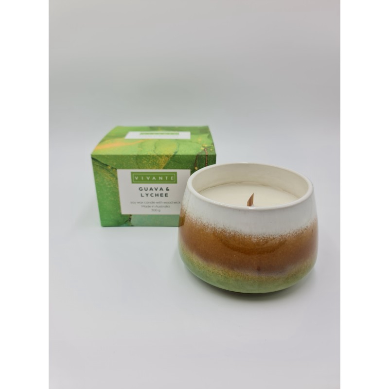 Soy Wax Candle with Wood Stick Australian Made