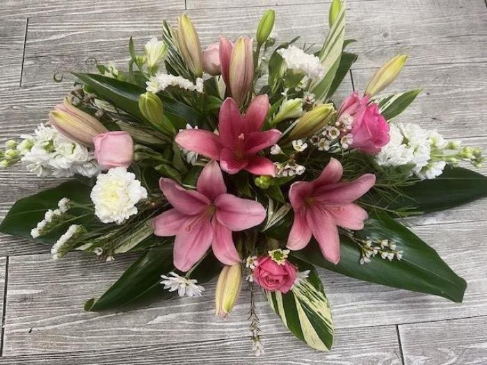 Small pink Casket Spray