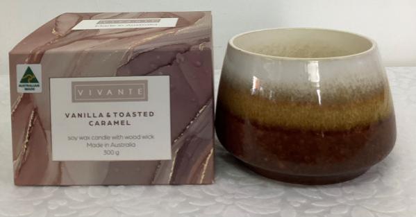 Scented Candle Vanilla and Toasted Caramel