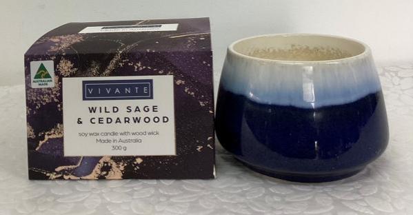 Scented Candle Wild Sage and Cedarwood
